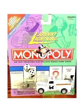 Die Cast Johnny Lightning 1940 Ford Pickup Truck White Reading Railroad Monopoly
